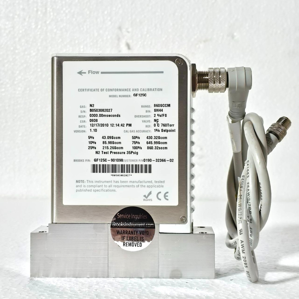 BROOKS INSTRUMENT GF125C MASS FLOW CONTROLLER N2, CH4 300SCCM