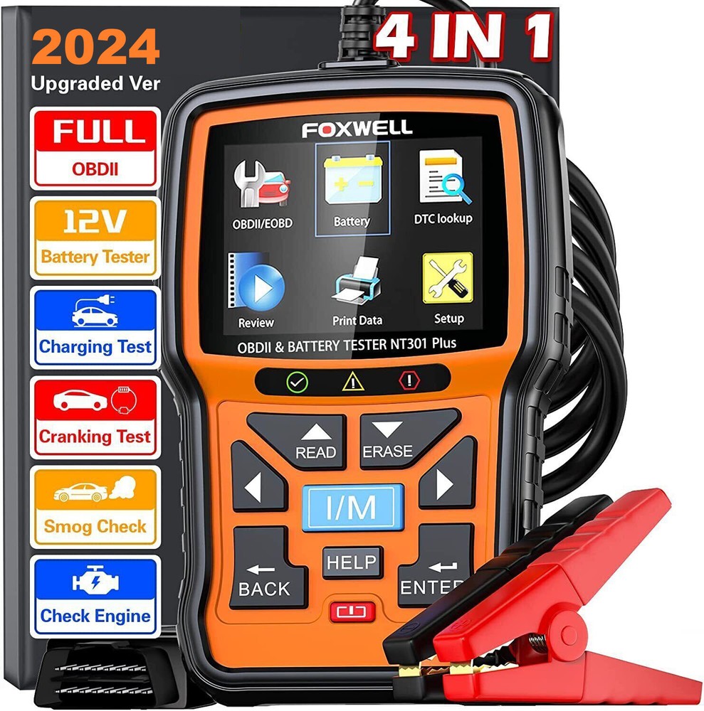 Foxwell NT301 Plus Car Engine OBD2 Scanner Diagnostic Code Reader Battery Tester