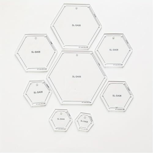 Mini Hexagon Quilting Template Set for Sewing Machine 8pcs per Set