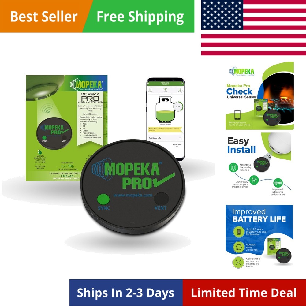 Pro Check Universal Sensor - Bluetooth Ultrasonic Sensor for Steel Propane Ta...