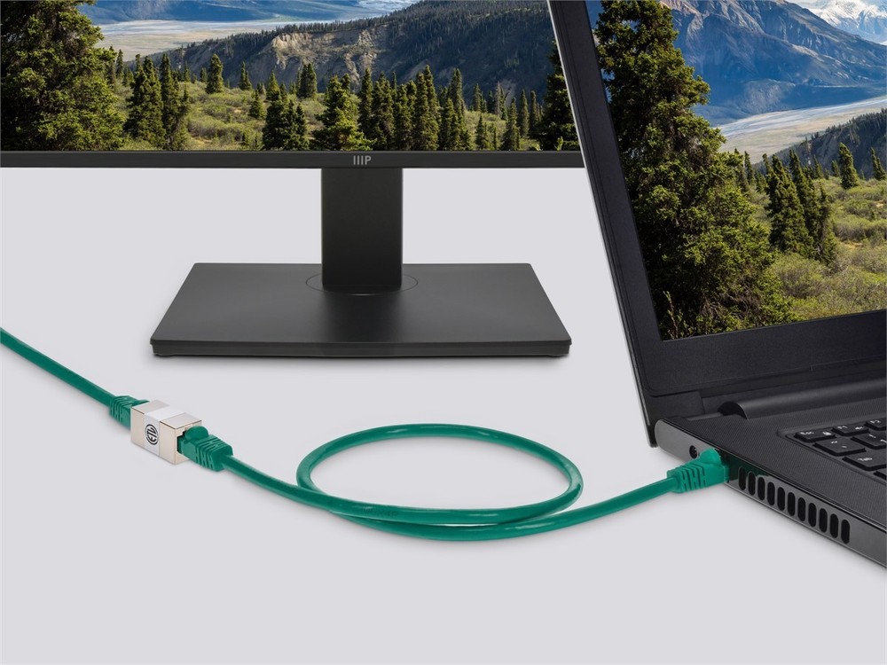 Monoprice Cat5e RJ45 Modular Shielded Inline Coupler, Silver