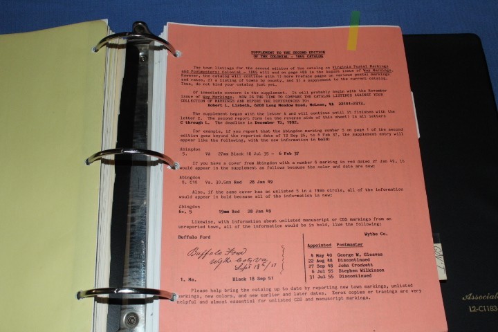 Virginia Postal Markings Postmasters Colonial 1865 Lisbeth 2nd BlueLakeStamps