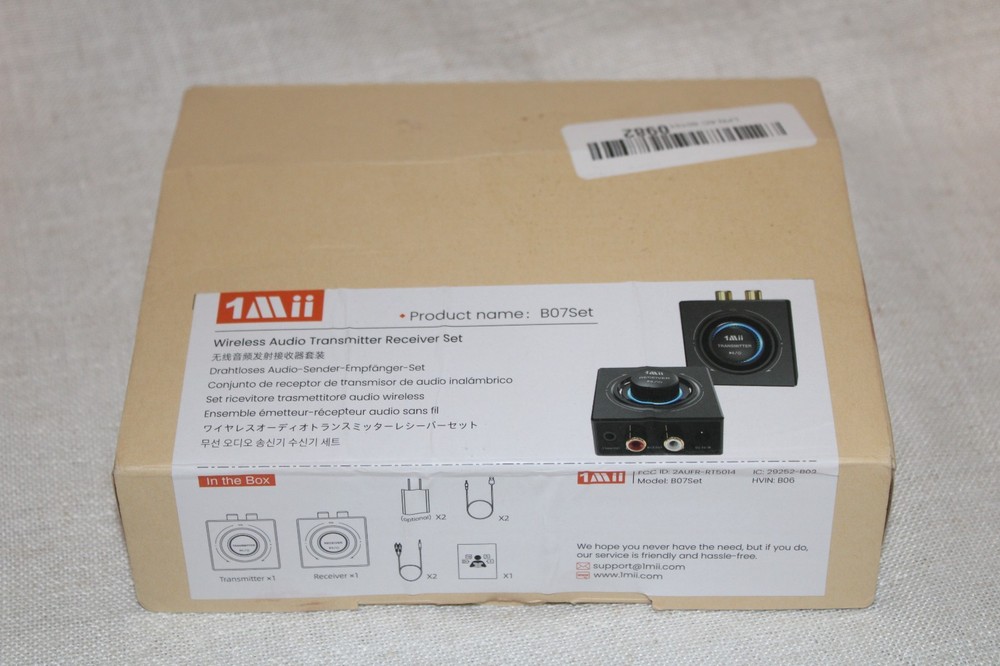 1Mii 2.4GHz Wireless Audio Transmitter Receiver Set for TV, 260Ft/80M Long Range