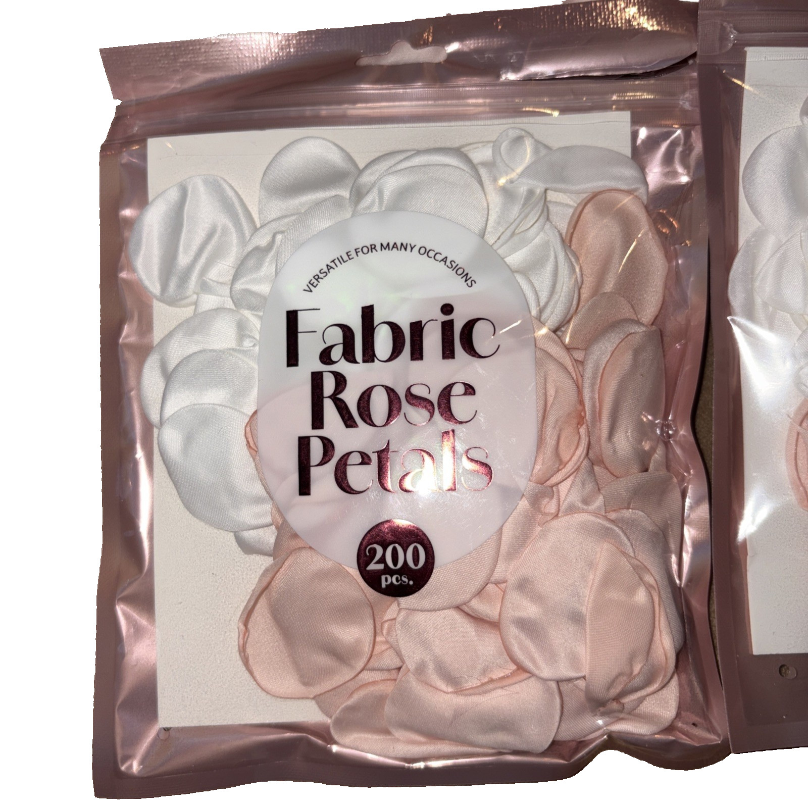 800 Rose Petals 4 Packs Pink White Fabric Flower Girl Wedding Prom Shower Decor