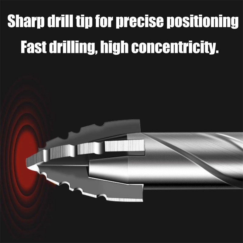 Eccentric Drill Bit Set Four-Flute Sawtooth Eccentric Drill Bit High Hardness US