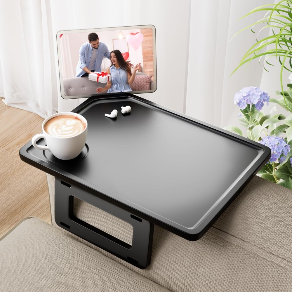 Couch Arm Tray Table Sofa Arm Clip Table, Armrest Tray Table Suitable for Hom