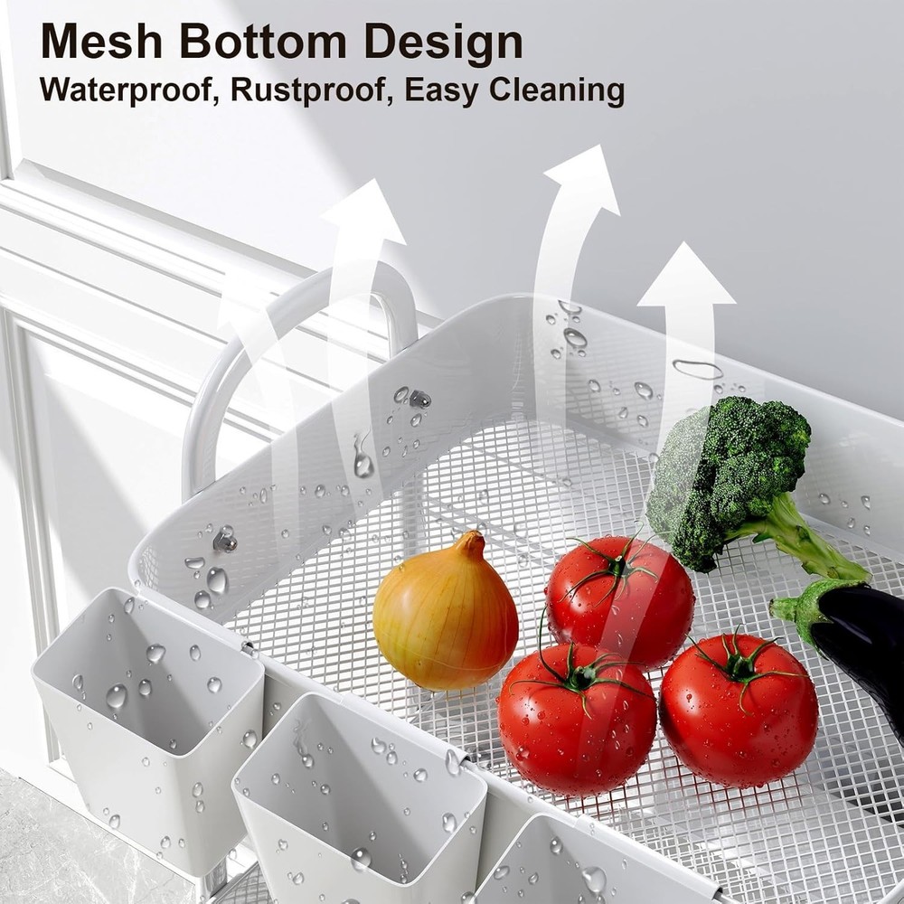 Multi-Functional Rolling Cart with Lockable Wheels - Perfect for Kitchen & Craft
