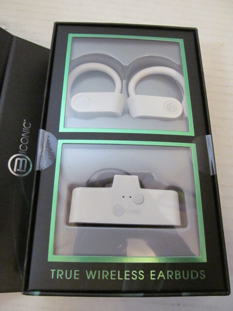 Biconic Motion True Wireless Earbuds with Charging Dock, White