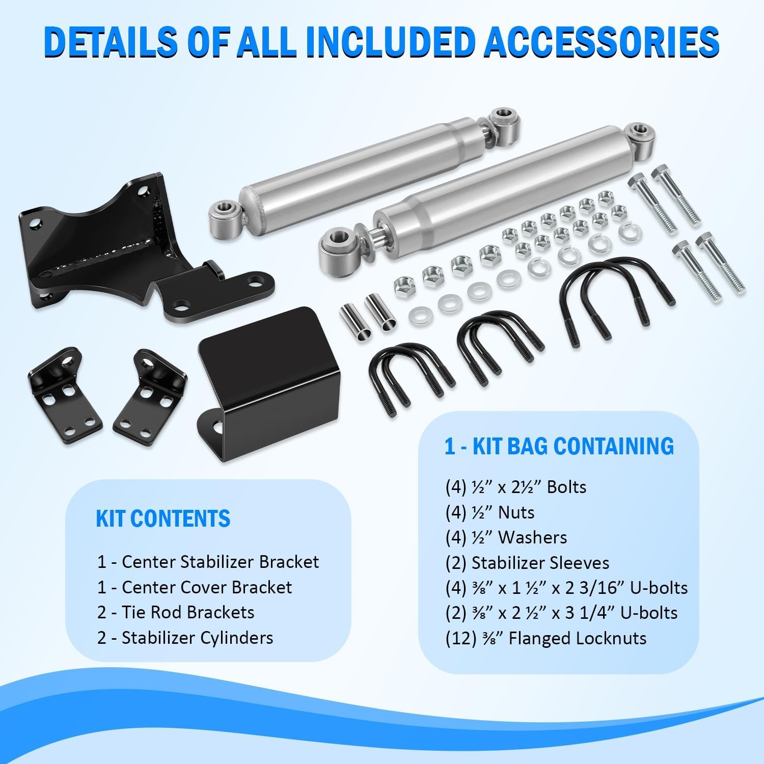 8734930 N3 Dual Steering Stabilizer for Jeep JK Wrangler 2007-2018