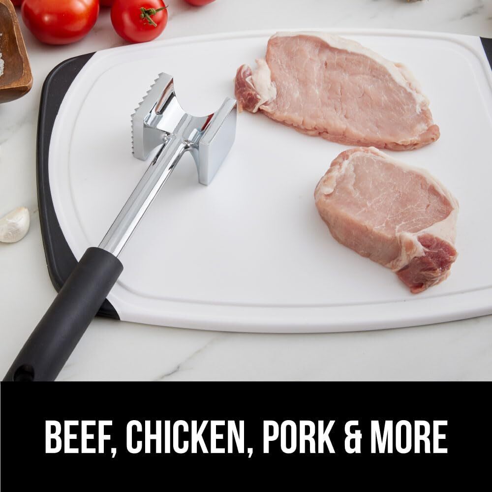 Gorilla Grip Double-sided Meat Tenderizer Tool, Heavy Duty Kitchen Black