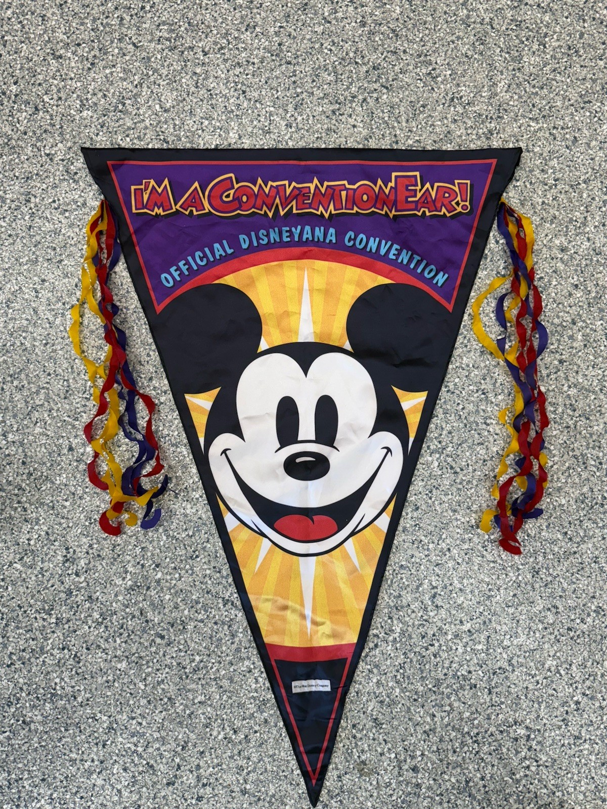 Disneyana Convention 90’s Large Flag Pennant Banner Prop 27”x 39” Conventionear
