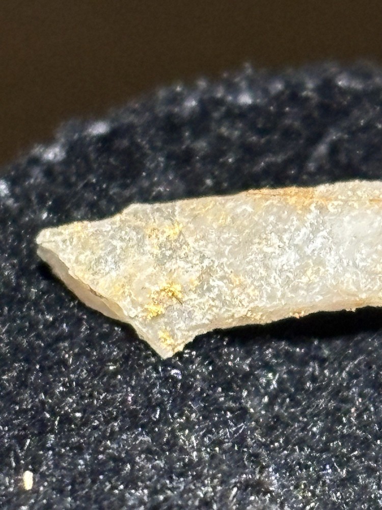 Nice Gold On Quartz Specimen .4 Grams