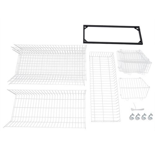 5 Tier Wire Grid Retail Display Shelf Merchandise Display Rack Stand w/4 Pulleys