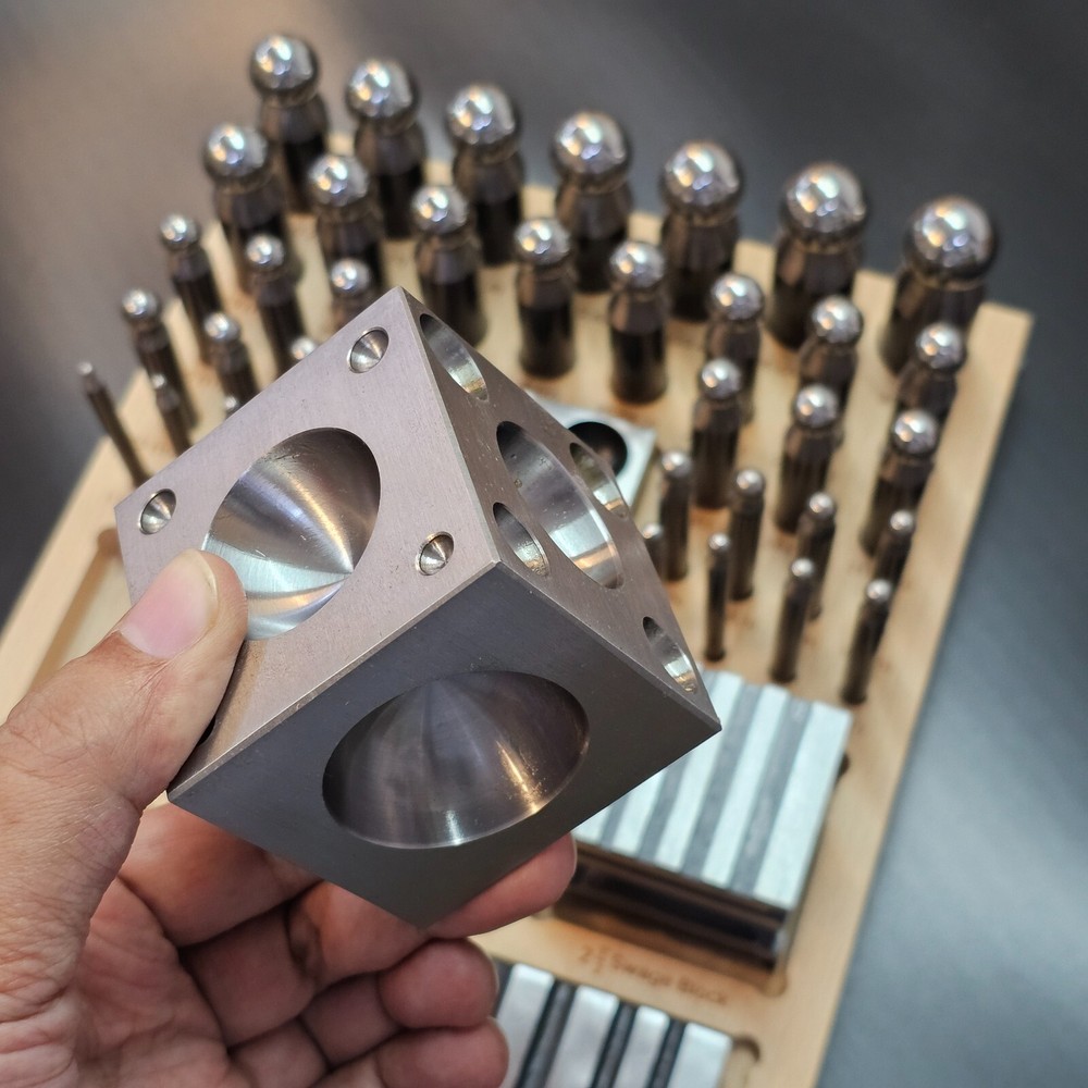 DIY Making Gold Silver Copper Jewelry Processing Gold Beating Dapping Tool Kit