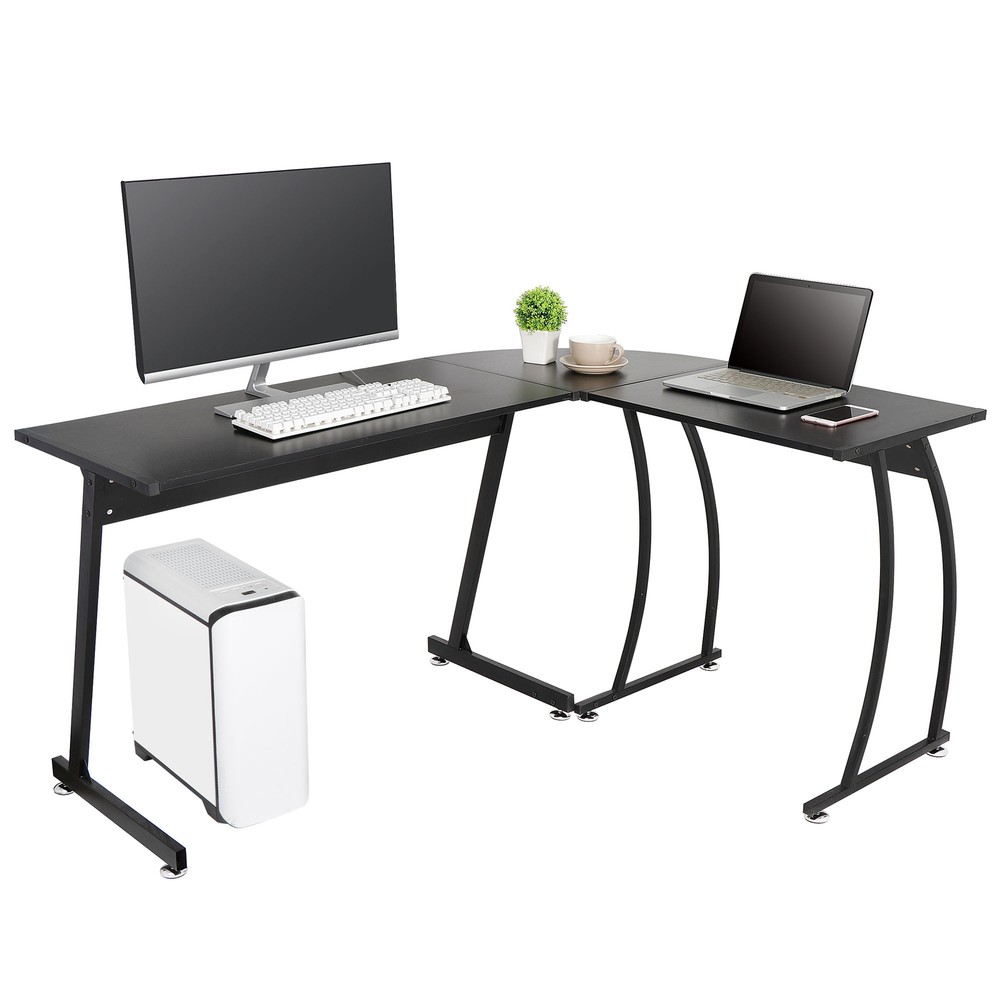 Modern L Shaped Corner Computer Desk PC Laptop Study Table Workstation 58"