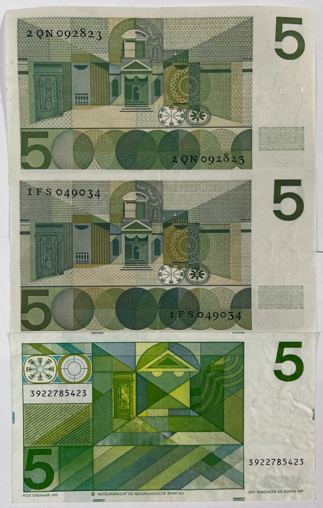 Netherlands 9 mixed notes (#433) mixed grades.