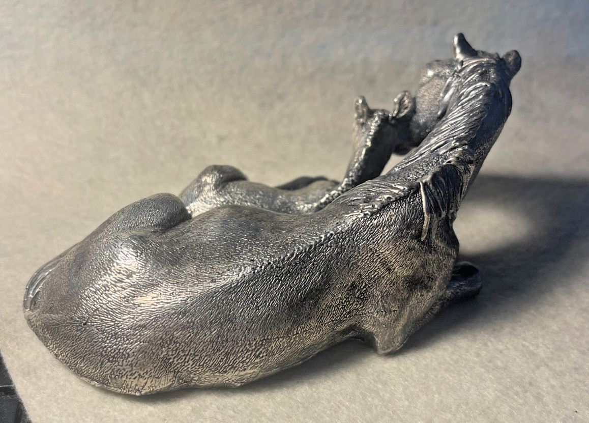 Vintage Sterling Silver 925 Mothers Love Horse & Colt Figure Marked 925 GW