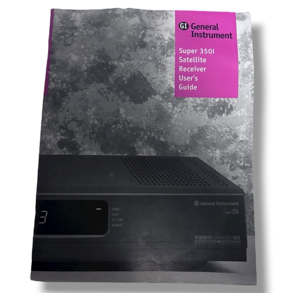 Super 350i  Satellite Reciever User Guide Only General Instruments Instructions