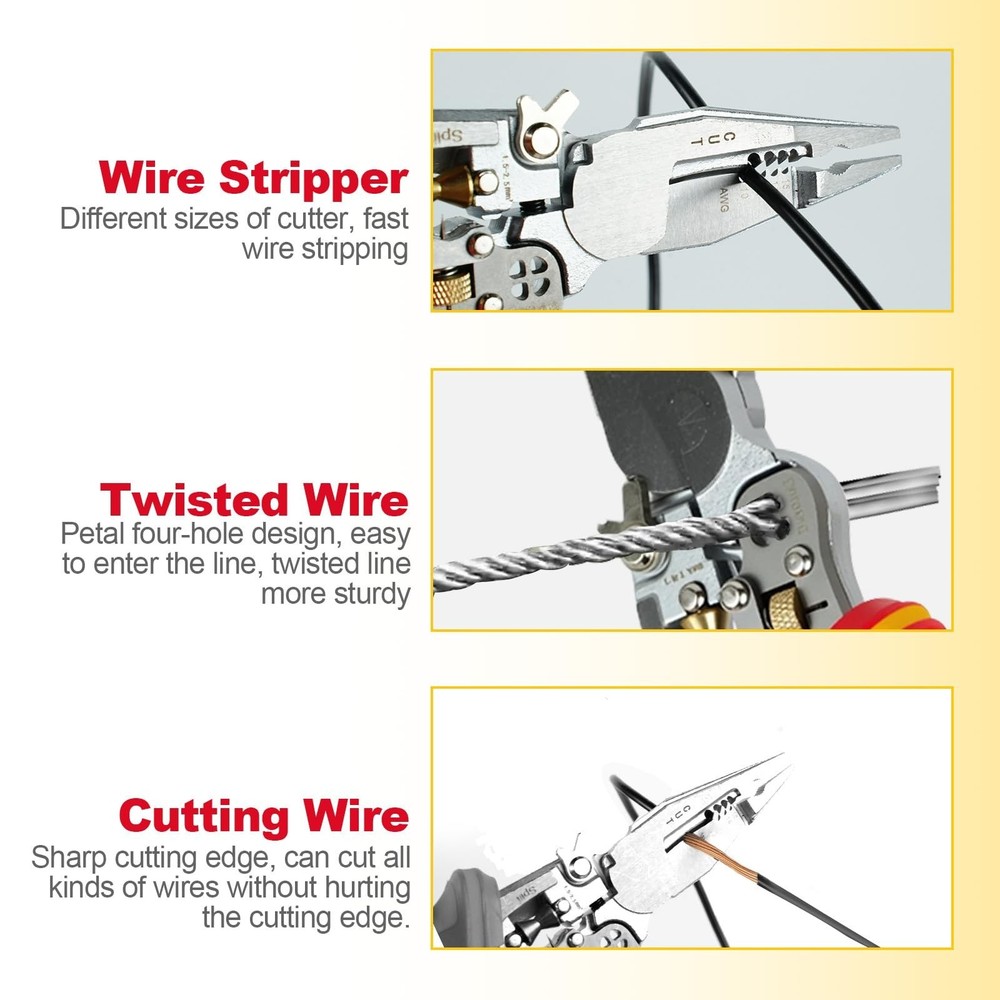 Multi Wire Stripper Tool - Wire Stripper, Voltage Tester Pliers, Ho... Fast Ship