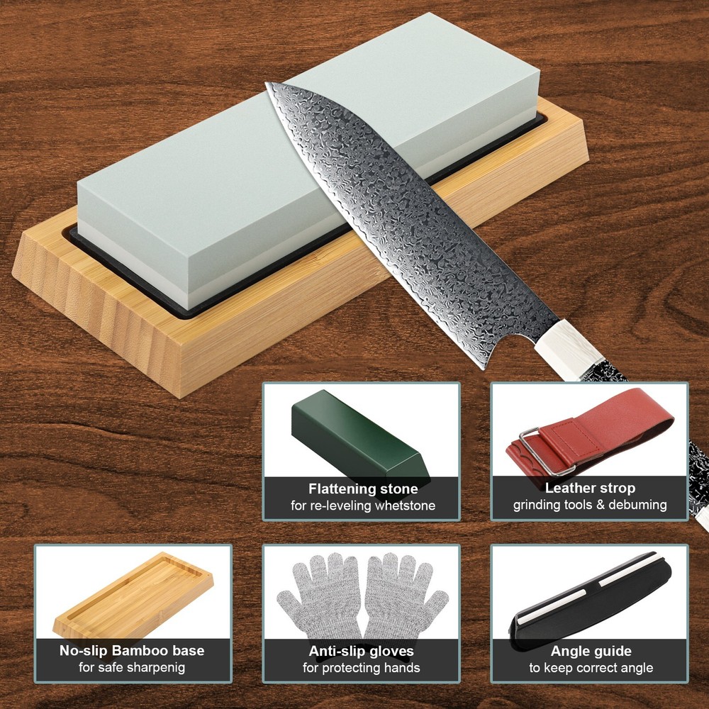 13PCS Complete Knife Sharpening Stone Set Professional Dual Whetstone Sharpener