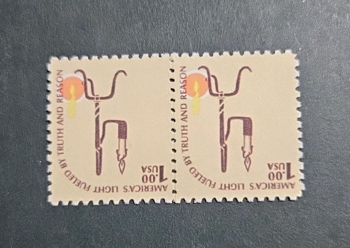 US Stamps SC# 1610c 1979 $1 Rush Lamp "CIA Invert" Replica Pair