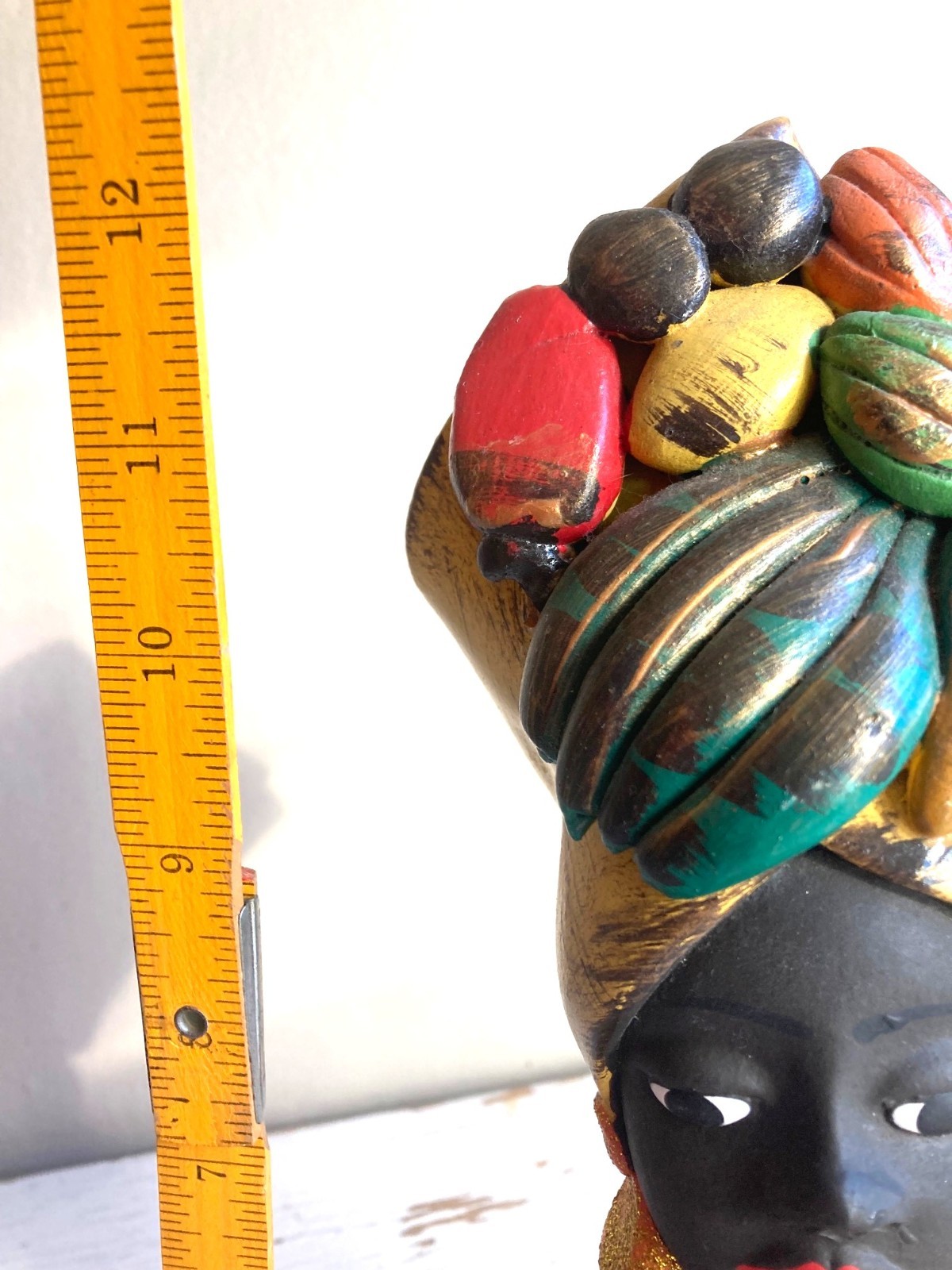 West Indies Woman Studio Pottery Sculpture Haiti Jamaica Carnival Hand Painted
