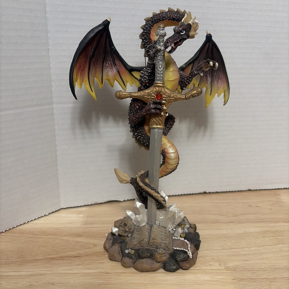 Sword in Stone Dragon Statue Figurine