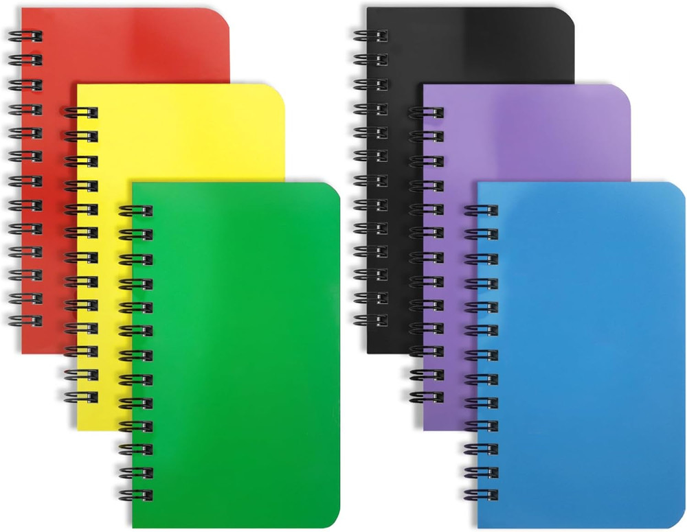 6 Pack Small Spiral Notebook Pocket Notebook 3X5 Spiral Notepads with Lined