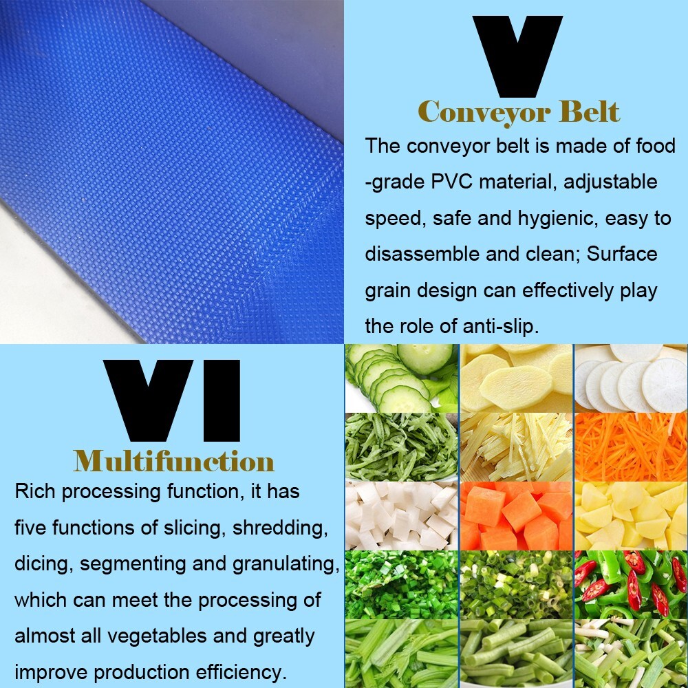 110V Two Head Variable Frequency Fruit & Vegetable Cutter Slicer/Shreder/Dicer