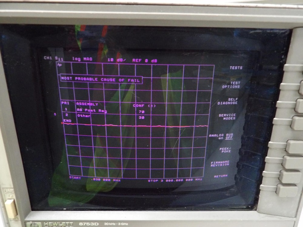 HP 8753D NETWORK ANALYZER 3 KHZ-3 GHZ, OPTION 075, 8ZE M3710