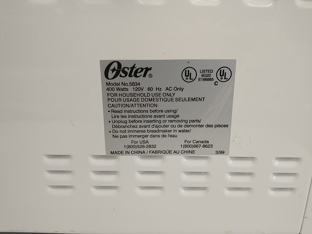 Oster Bread Maker Machine 58-Minute Express Model 5834 Working