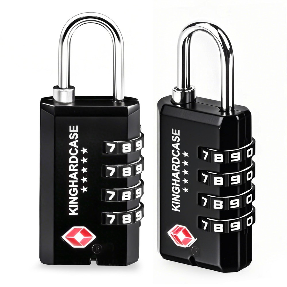 Kinghardcase 2 Pack TSA Approved Gun Locks, 4 Digit Combination Locks Black