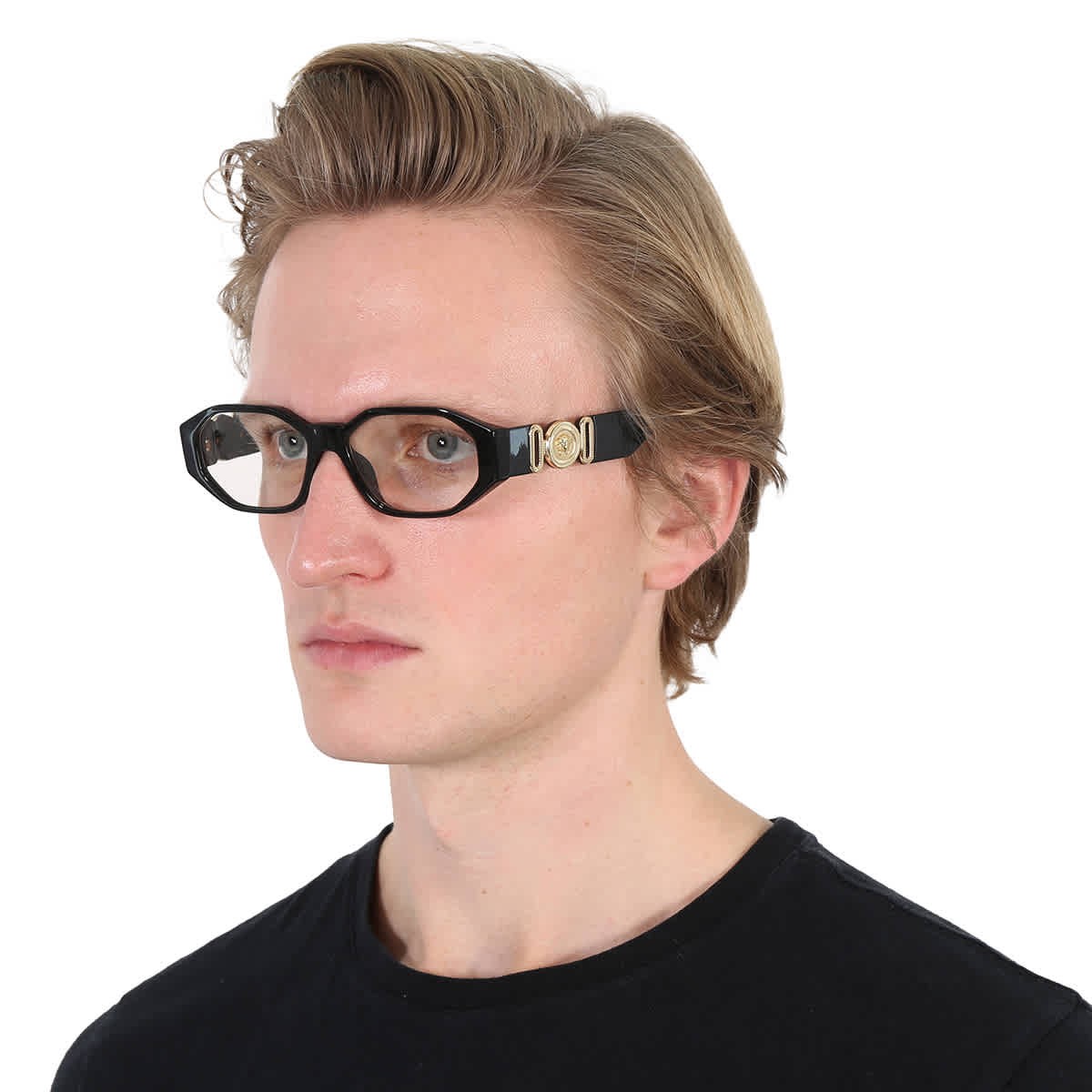 Versace Demo Geometric Men's Eyeglasses VE3320U GB1 56 VE3320U GB1 56