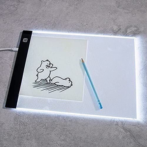 Light Board for Tracing, A4 Led Light Pad Adjustable Light Drawing Pad