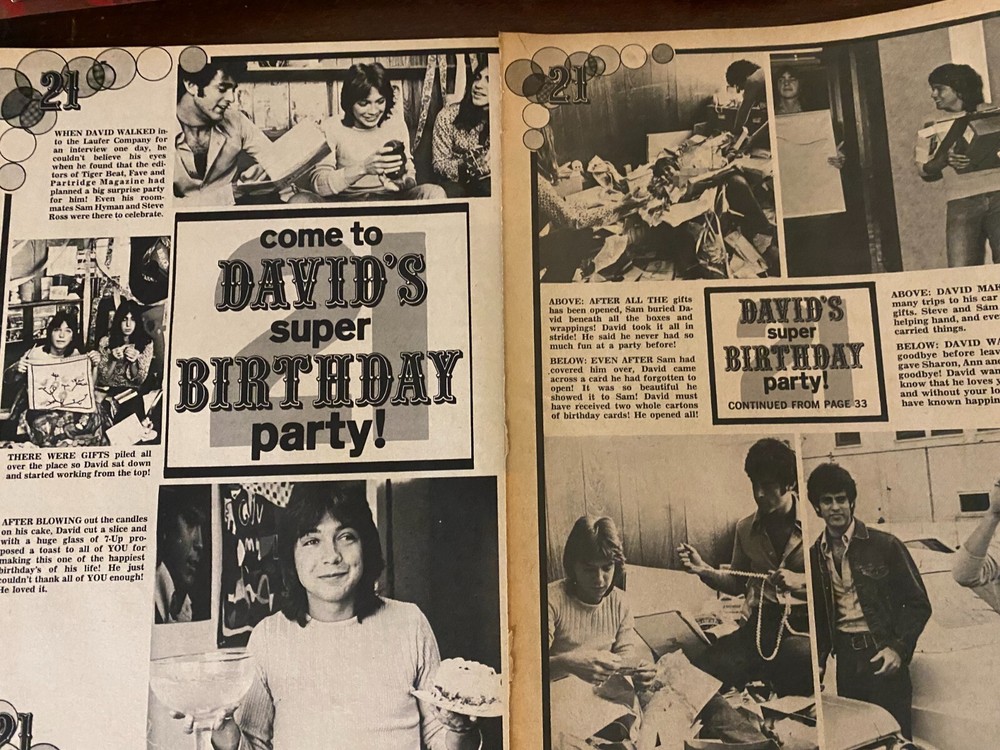 David Cassidy, Two Page Vintage Clipping