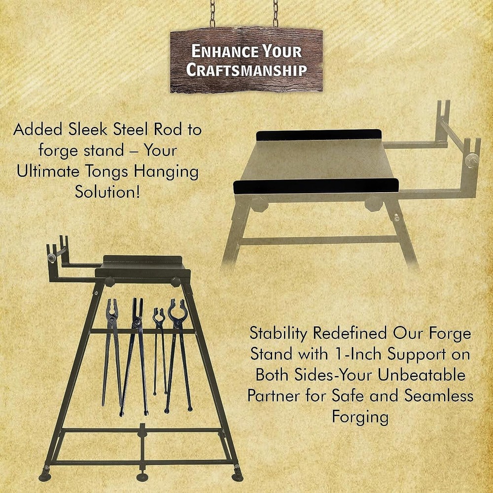 Blacksmith Forge Kit Stand - 12" - Forge Starter Kit Stand For All Single Burner