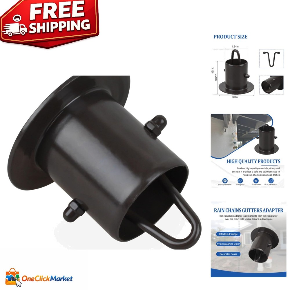 Durable 3in Aluminum Gutter Adapter with V-Hook - Efficient Rainwater Management