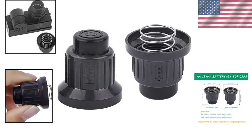 Compact AAA Igniter Caps Replacement - Easy Install for Gas BBQs & Fire Pits