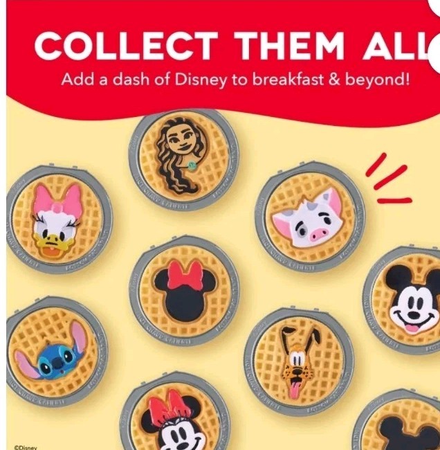 Disney Dash Multimaker Mini Waffle Maker Mickey & Friends 4 Plates NEW