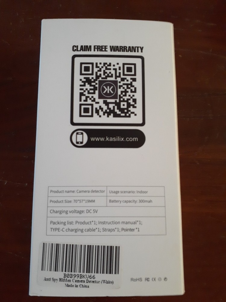 KASILIX Smart Hidden Camera Detector White