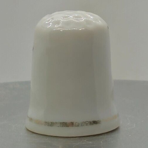 Porcelain Thimble - Two Yellow Birds on Stick