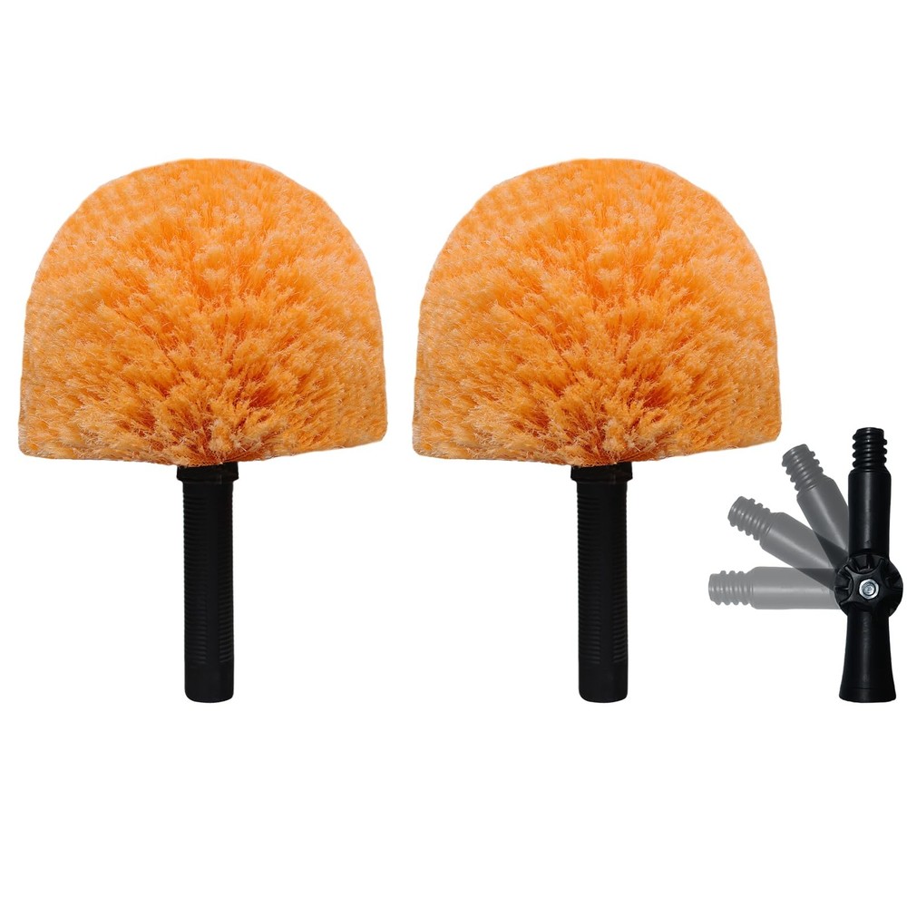 2 Pack Twist-On Cobweb Duster Head Brush – High Efficiency Spider Brush with ...