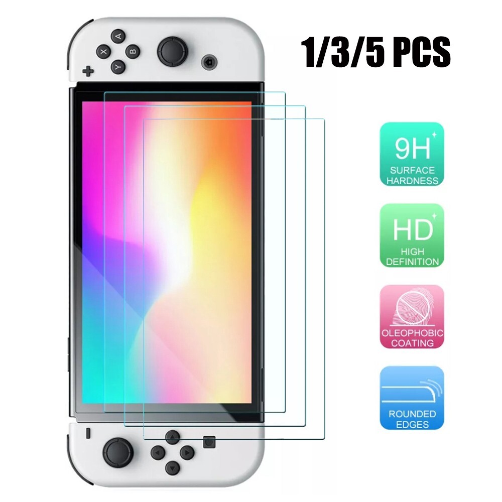 For Nintendo Switch OLED Game Console HD Tempered Glass Screen Protector Clear