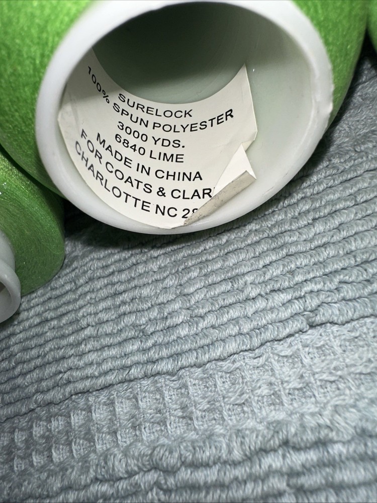 Coats Surelock 5 Spools 6840 Lime Polyester Thread, Multi-purpose, 3000 Yds