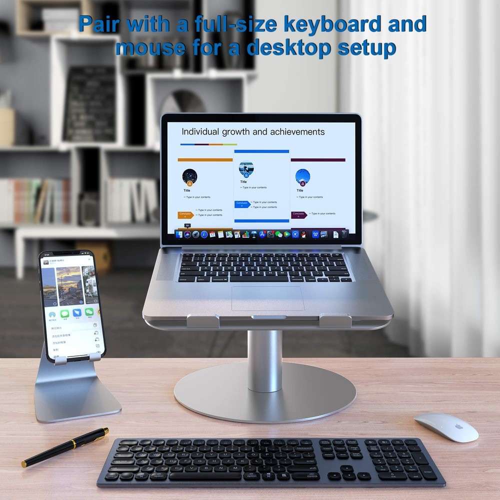 Adjustable Laptop Stand, Aluminum Laptop Riser, Multi-Angle Height Adjustable...