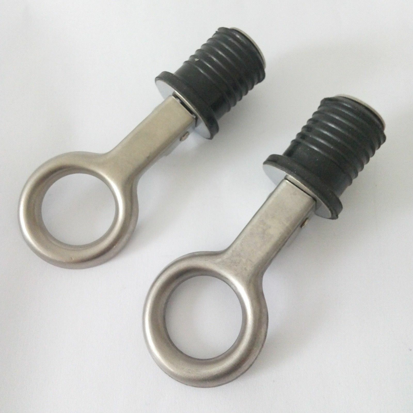 2 x 1" Drain Plug Rubber Stainless Steel Snap Flip Boat Hull Livewell Drain Plug