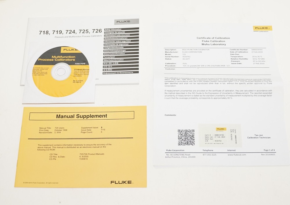 FLUKE 725 MULTIFUNCTION PROCESS LOOP MA VOLT MV CALIBRATOR NEW 19