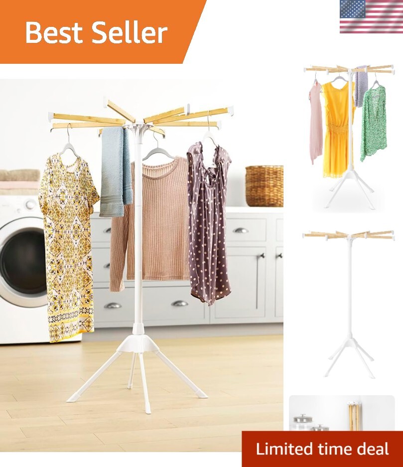 Stylish White Air Drying Rack - Durable, Lightweight & Energy Efficient