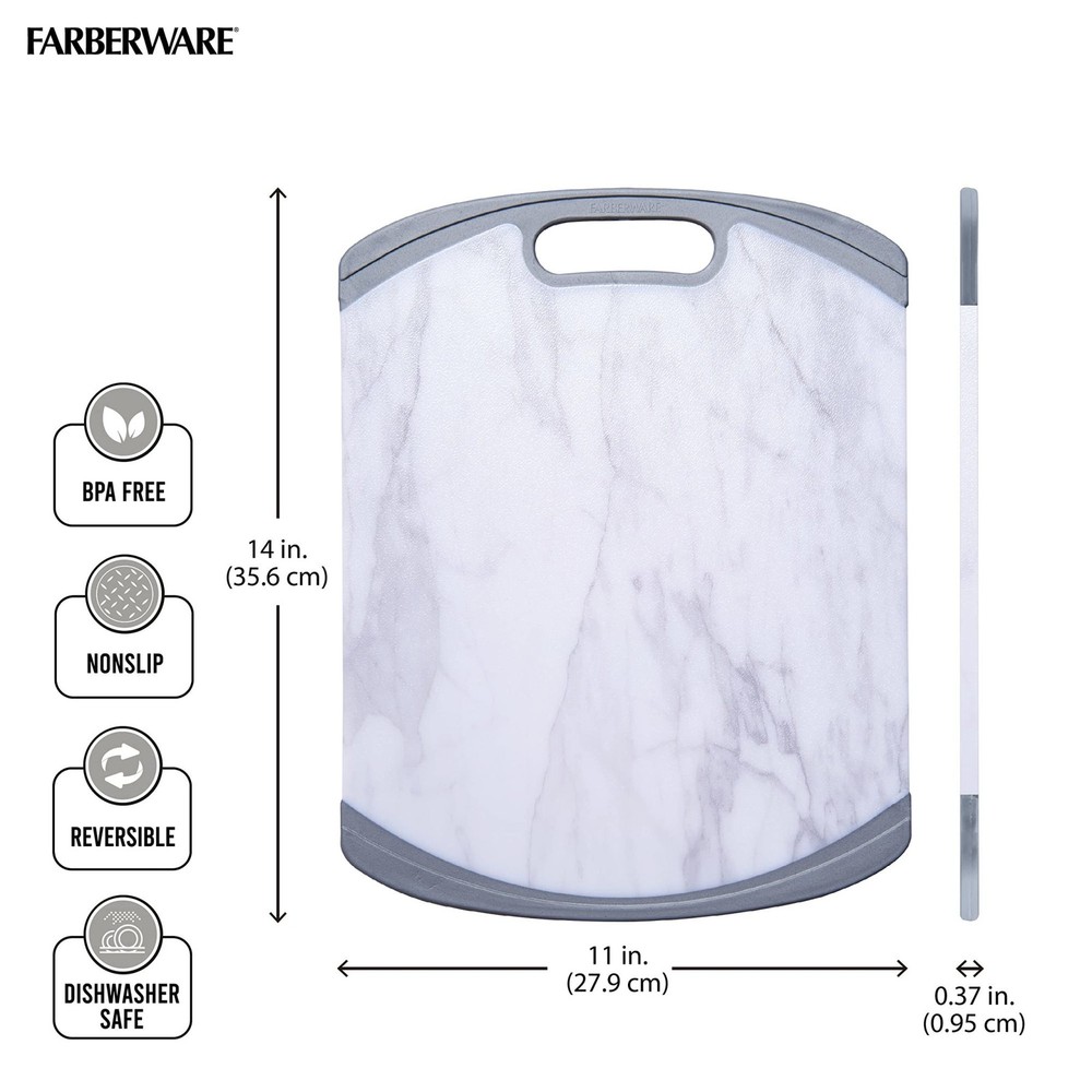 Farberware Cutting Board, Marble (2-Pack)