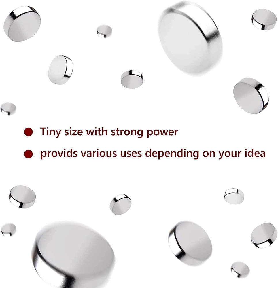 400Pcs Small Magnets, 4 Different Sizes Tiny Mini Magents, Multi-Use for Frid...